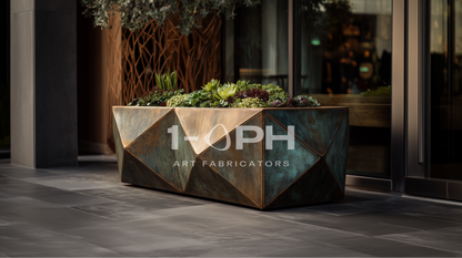 Facet Planter — Sculpted Stainless Series