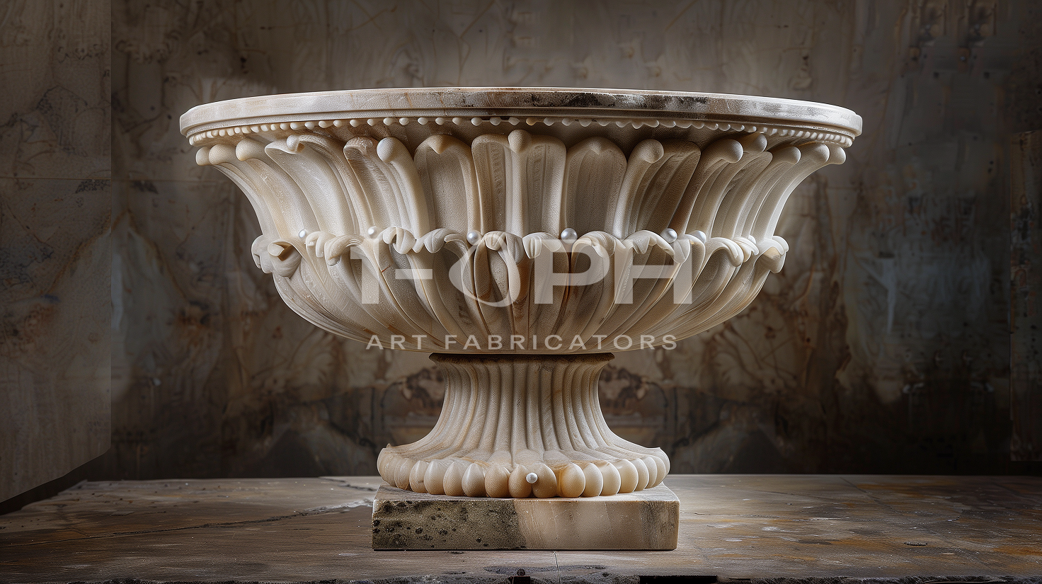 Imperial Petal Marble Urn Planter