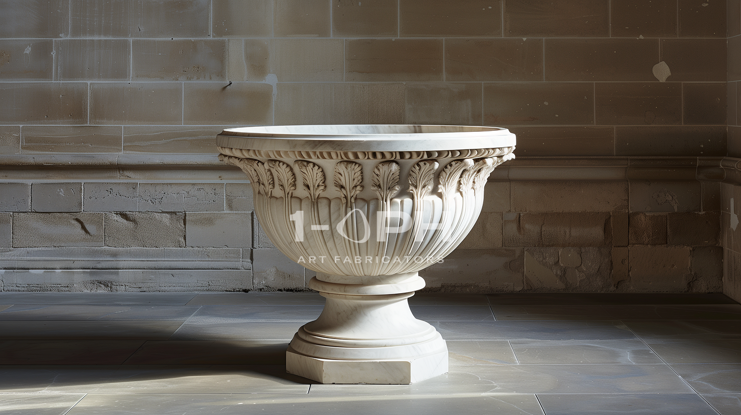 Carrara Acanthus Classical Marble Urn Planter