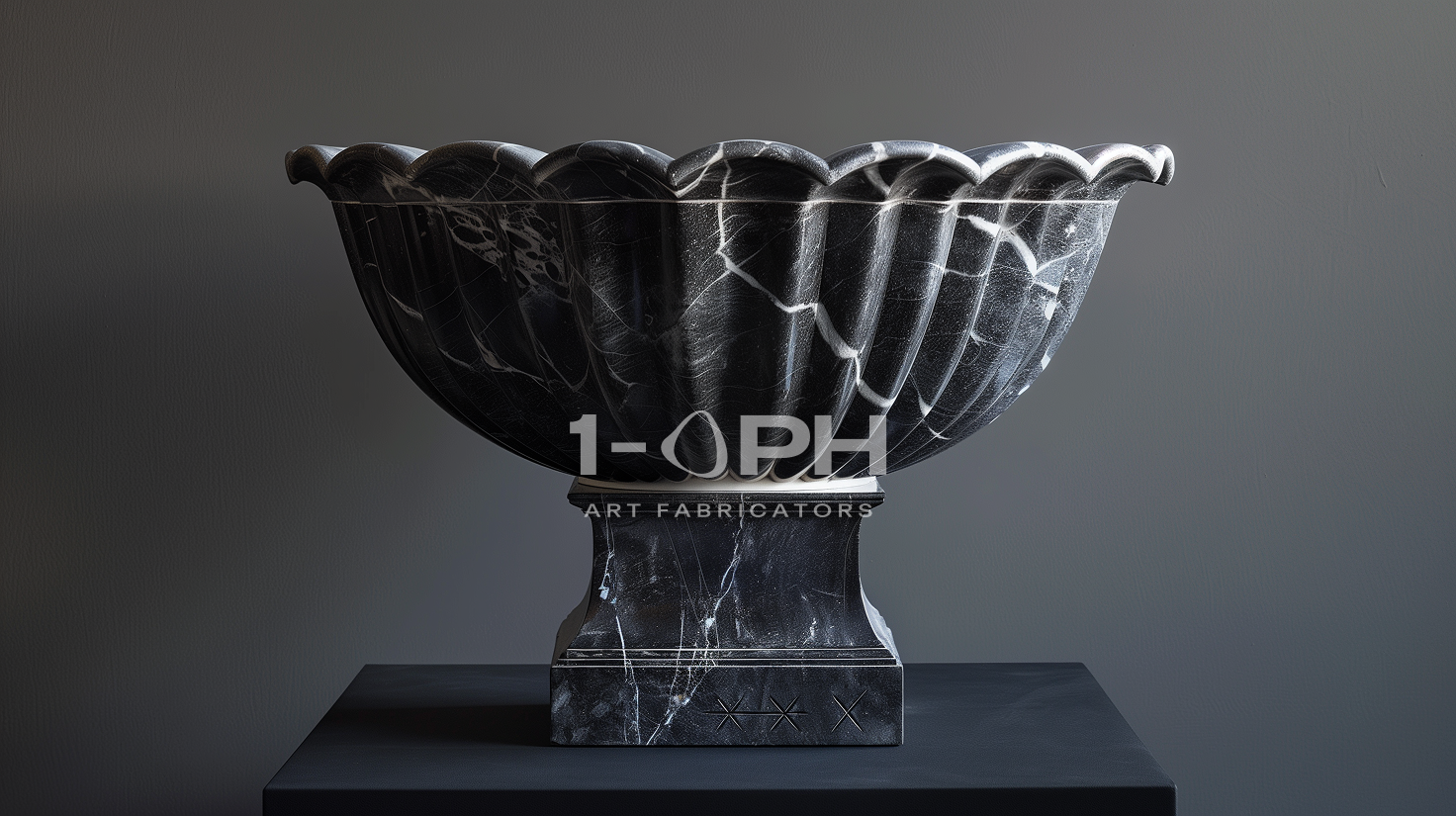 Nero Fluted Marble Urn Planter