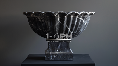 Nero Fluted Marble Urn Planter