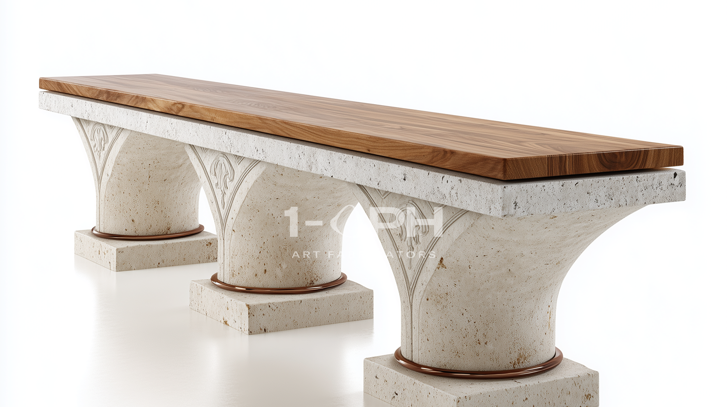 Arcadia Stone & Walnut Bench