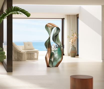 Verdant Embrace — Human-Scale Bronze Flow Sculpture