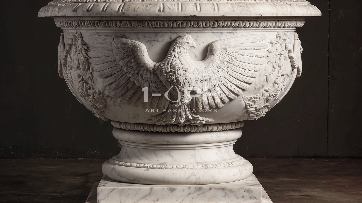 Imperial Eagle Marble Urn Planter