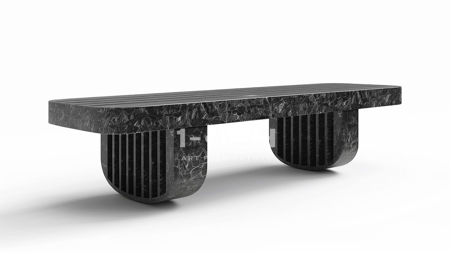 Obsidian Column Marble Bench