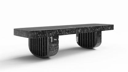 Obsidian Column Marble Bench