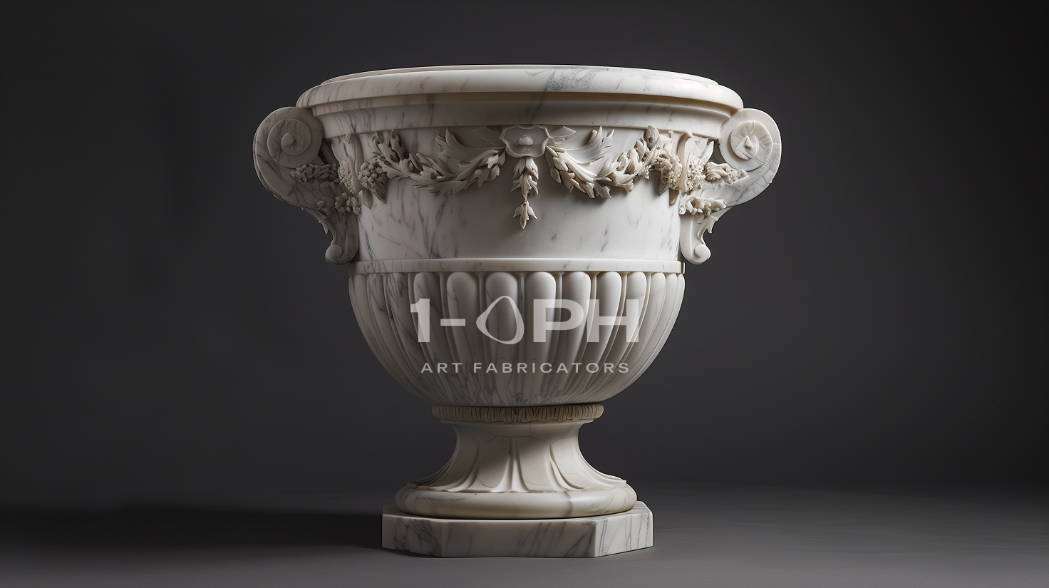 Carrara Floral Garland Marble Urn Planter