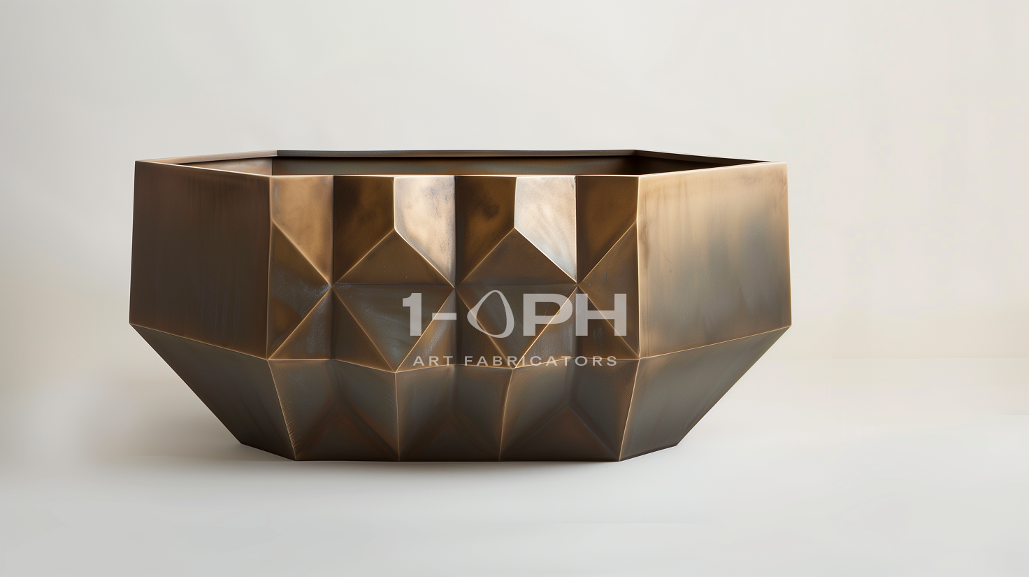 Faceted Bronze Geometric Luxury Planter