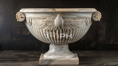 Imperial Eagle Marble Urn Planter