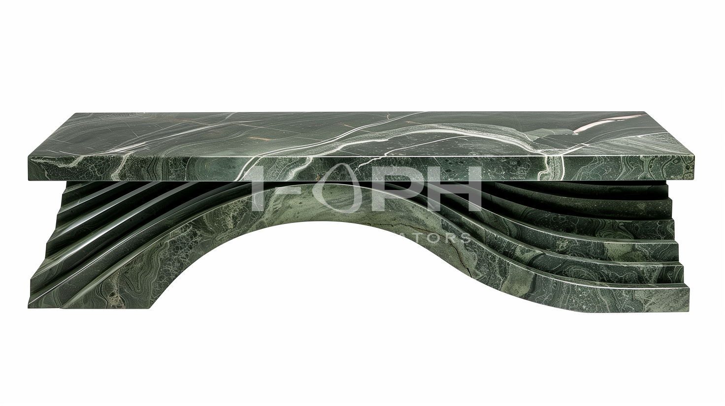 Verde Wave Marble Bench