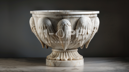 Carrara Winged Marble Urn Planter