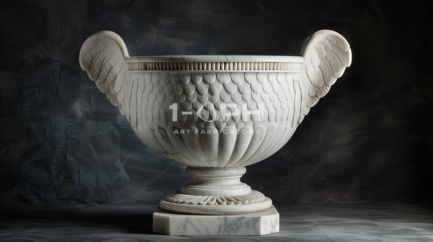 Aquila Wing Marble Urn Planter