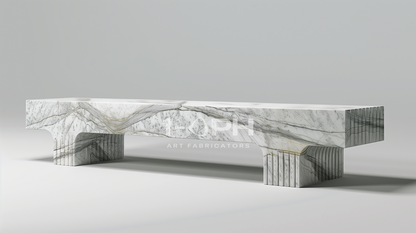 Calacatta Strata Marble Bench