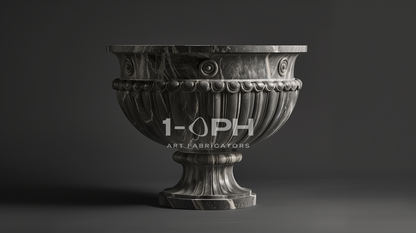 Pietra Grey Classical Fluted Marble Urn Planter