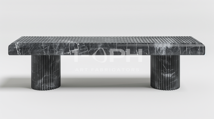 Fluted Column Marble Bench