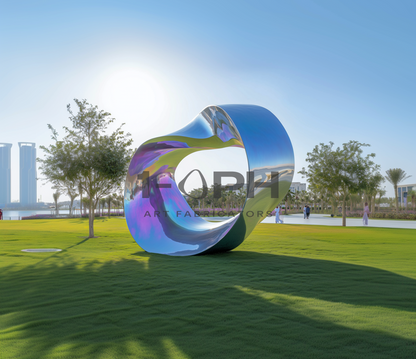 Celestial Loop — Monumental Mirror-Clad Outdoor Sculpture