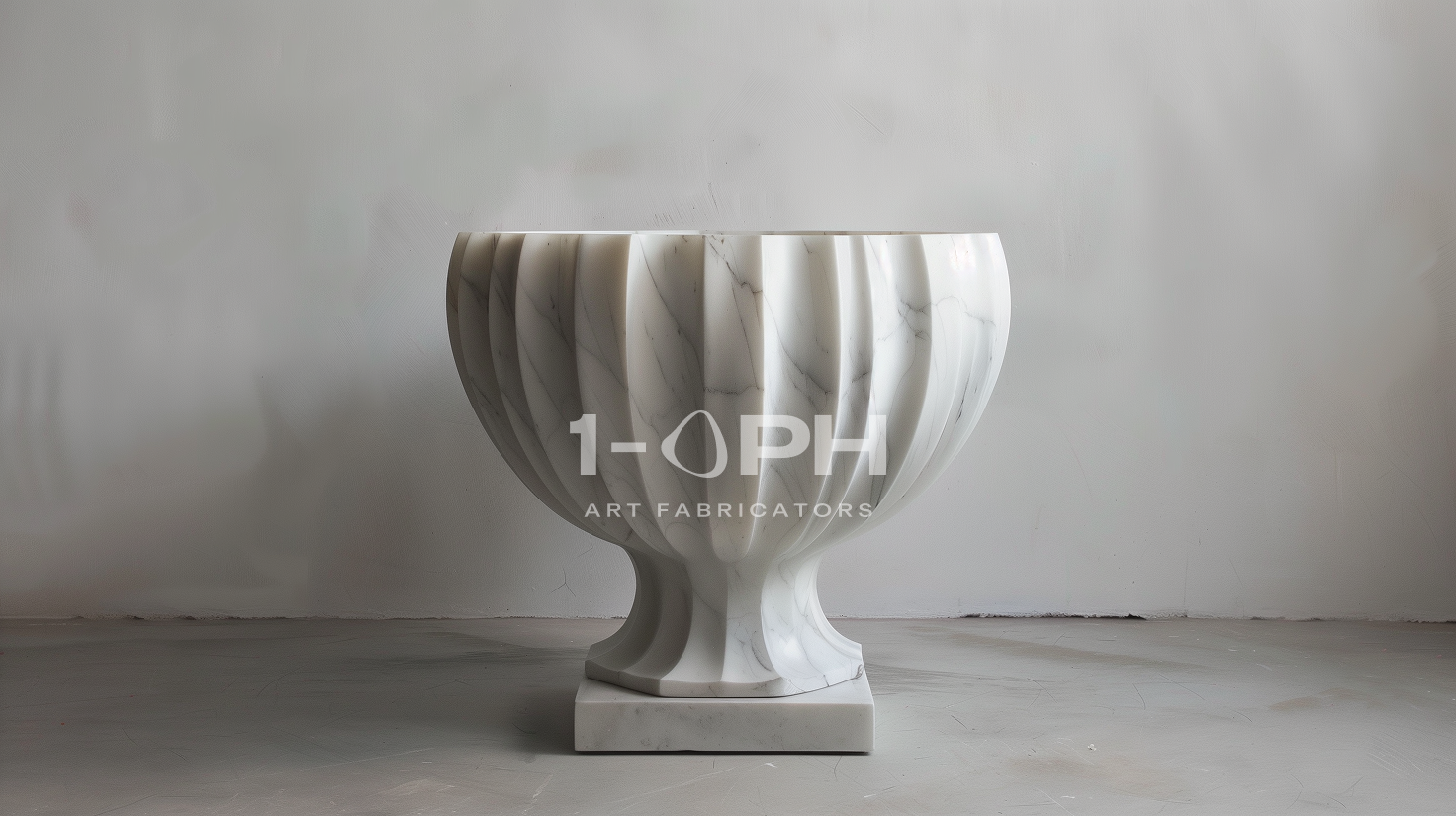 Fluted Marble Urn Planter