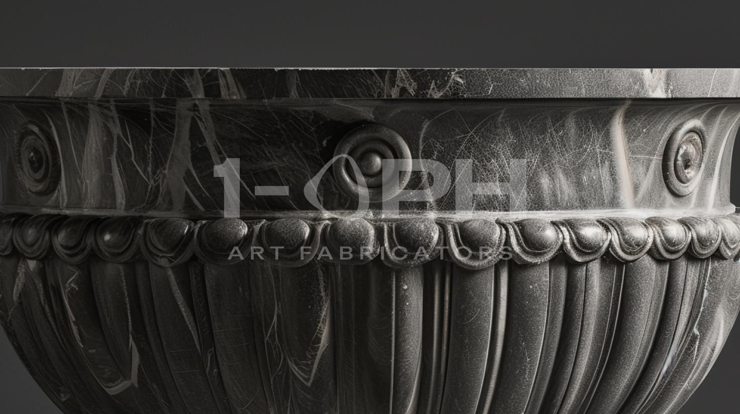 Pietra Grey Classical Fluted Marble Urn Planter