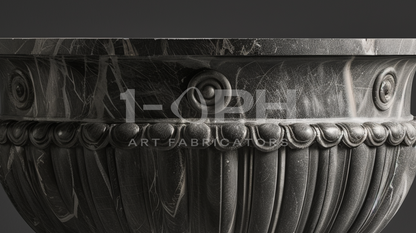 Pietra Grey Classical Fluted Marble Urn Planter