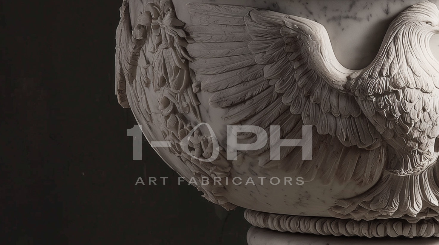 Imperial Eagle Marble Urn Planter