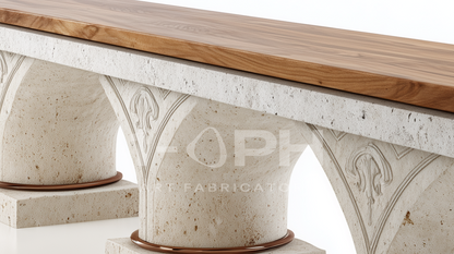 Arcadia Stone & Walnut Bench