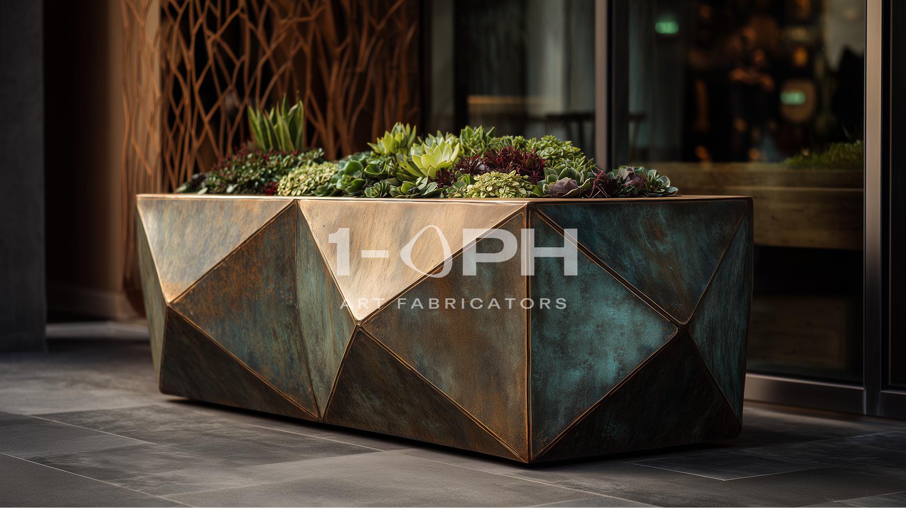 Facet Planter — Sculpted Stainless Series