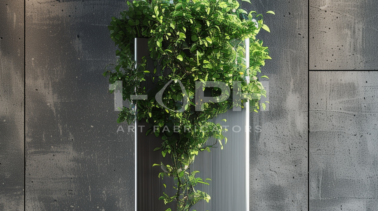 Monolith Brushed Stainless Steel Column Planter