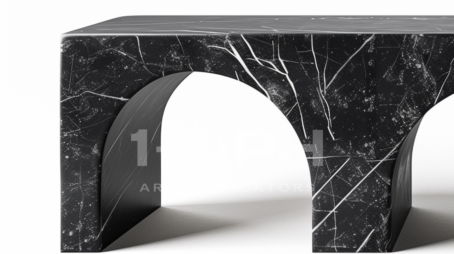 Tri-Arch Monolith Marble Bench