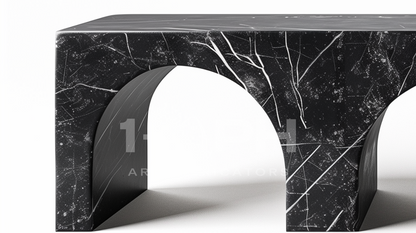 Tri-Arch Monolith Marble Bench