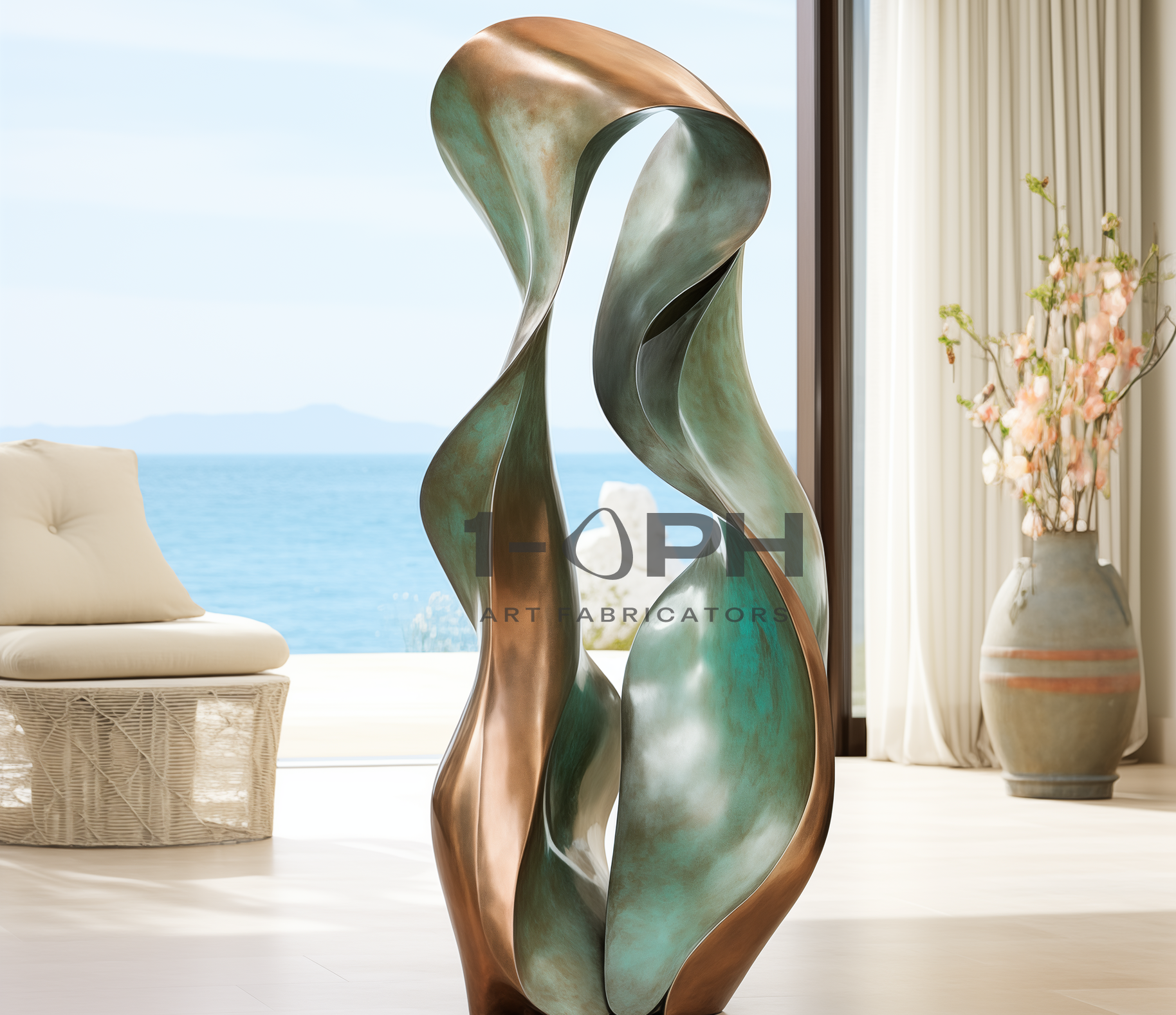 Verdant Embrace — Human-Scale Bronze Flow Sculpture