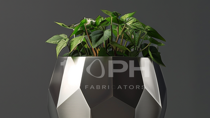 Faceted Stainless Steel Geometric Luxury Planter
