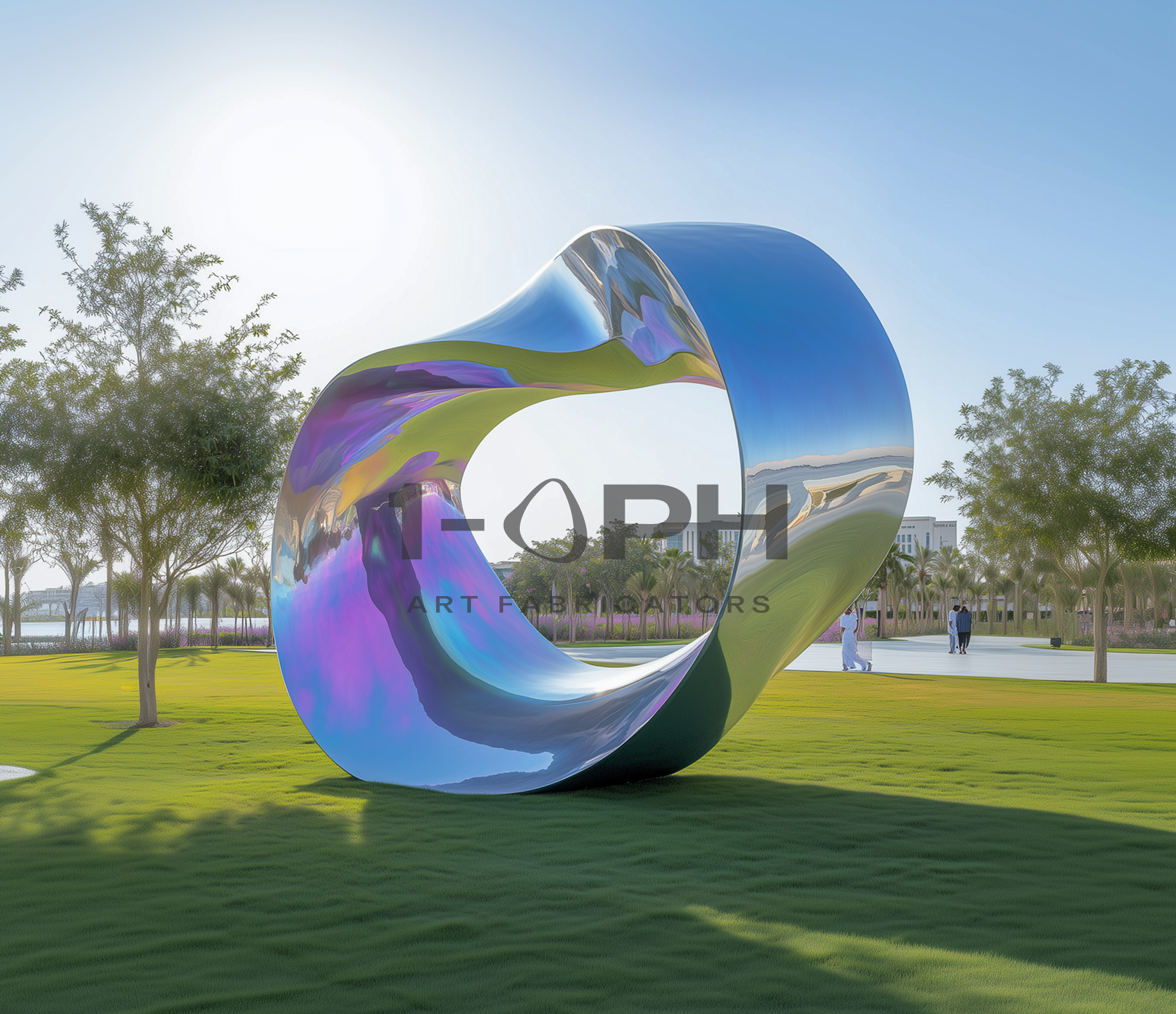 Celestial Loop — Monumental Mirror-Clad Outdoor Sculpture