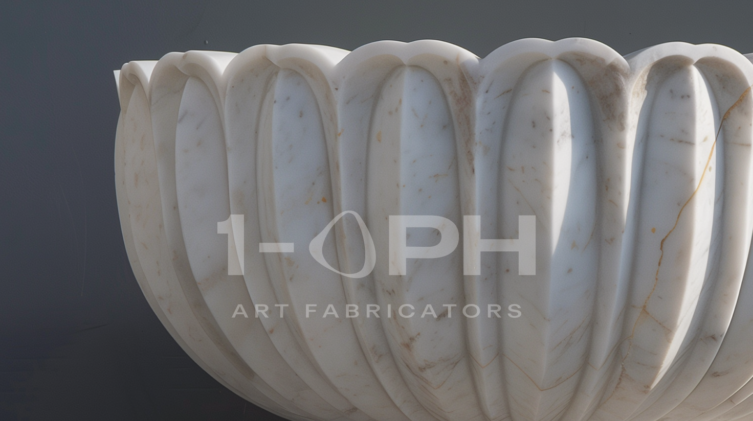 Fluted Crown Marble Urn Planter