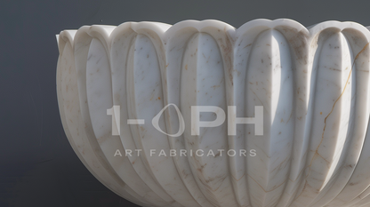 Fluted Crown Marble Urn Planter