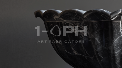 Nero Fluted Marble Urn Planter