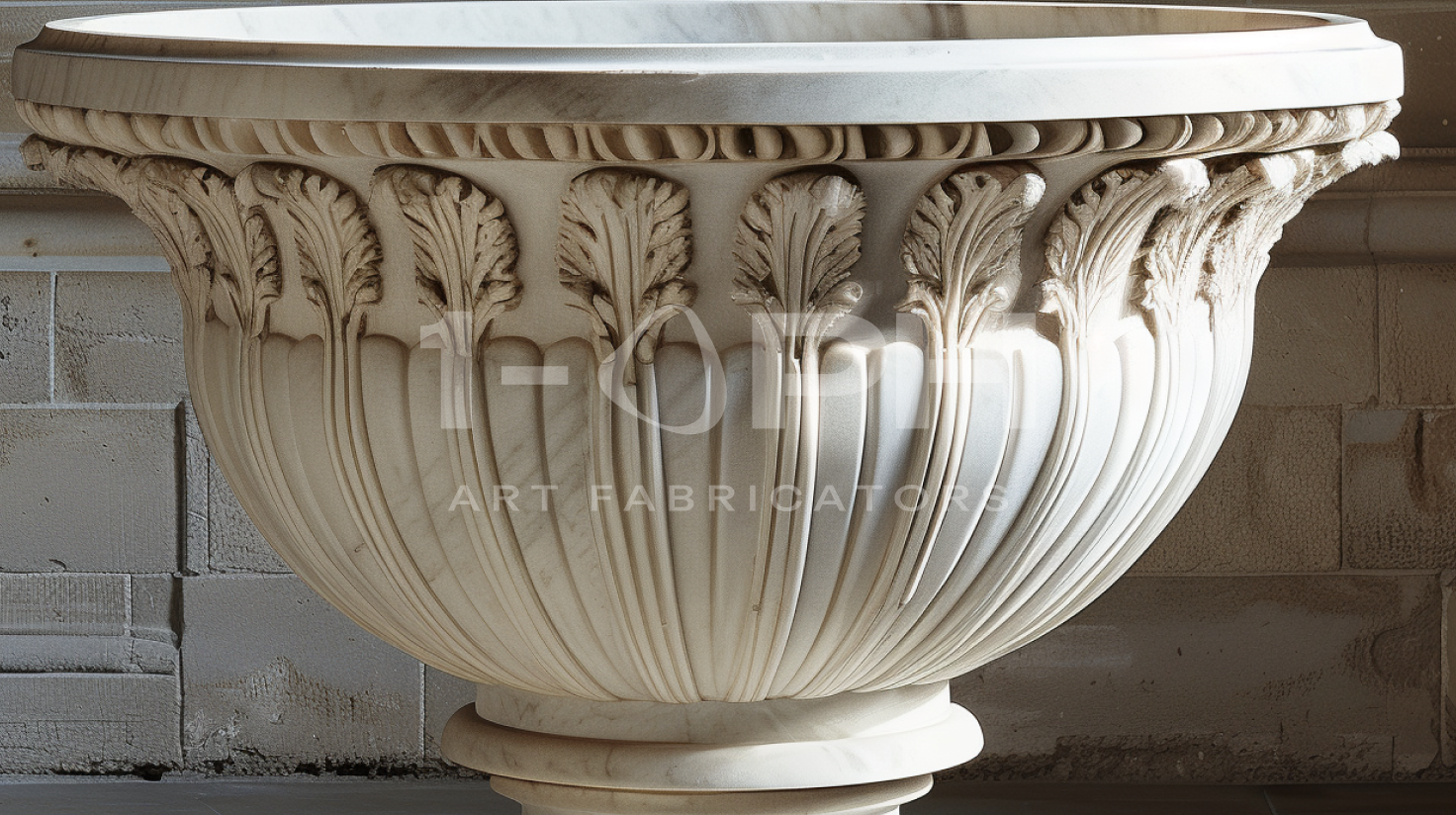 Carrara Acanthus Classical Marble Urn Planter