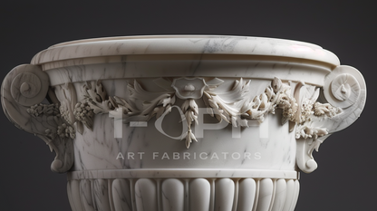 Carrara Floral Garland Marble Urn Planter