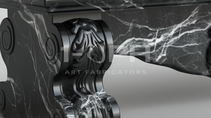 Baroque Nero Marble Bench