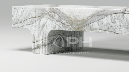 Calacatta Strata Marble Bench