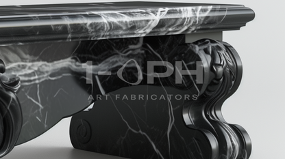 Baroque Nero Marble Bench