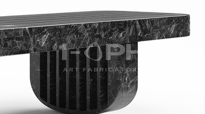 Obsidian Column Marble Bench