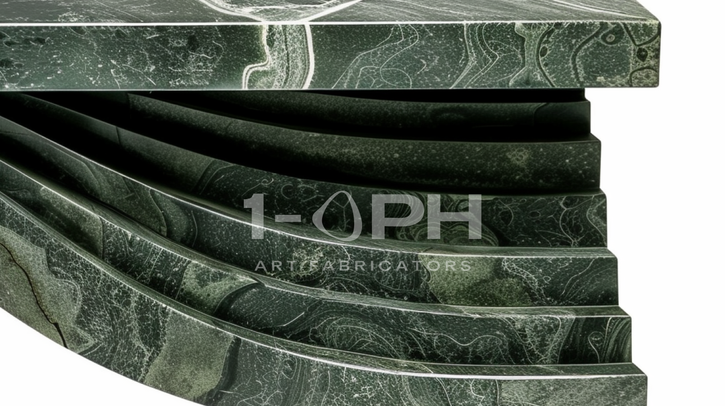 Verde Wave Marble Bench