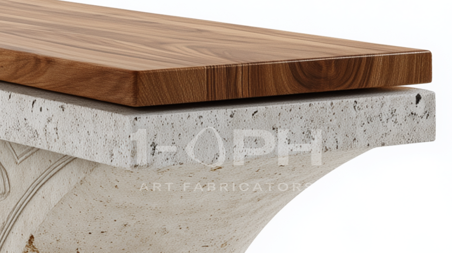 Arcadia Stone & Walnut Bench