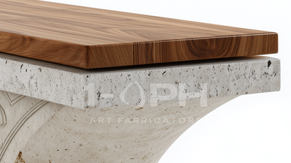 Arcadia Stone & Walnut Bench