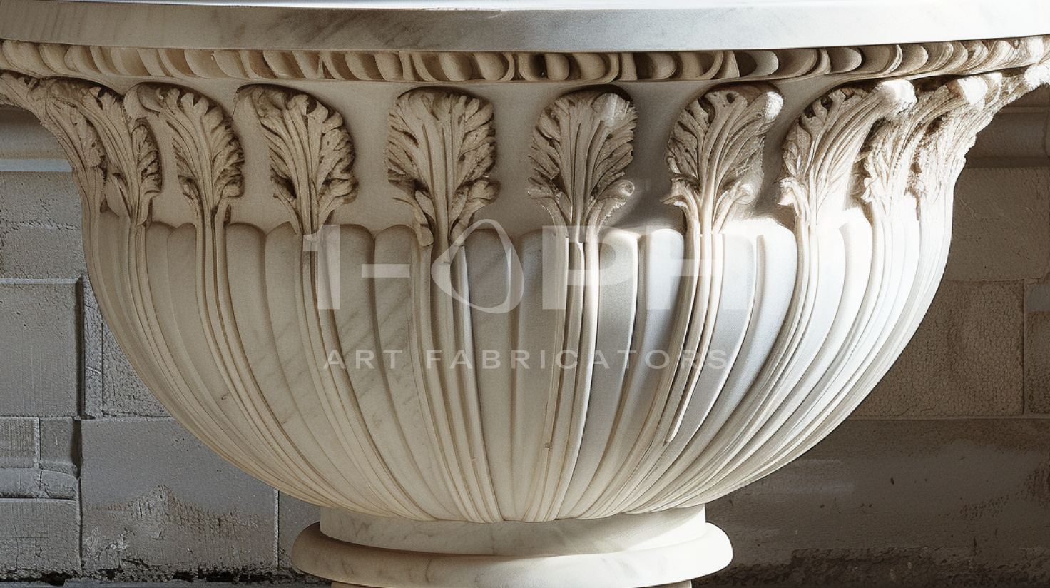 Carrara Acanthus Classical Marble Urn Planter