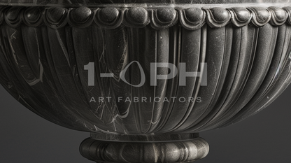 Pietra Grey Classical Fluted Marble Urn Planter