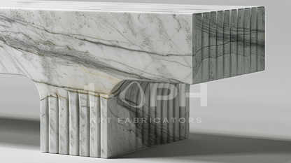 Calacatta Strata Marble Bench