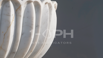 Fluted Crown Marble Urn Planter