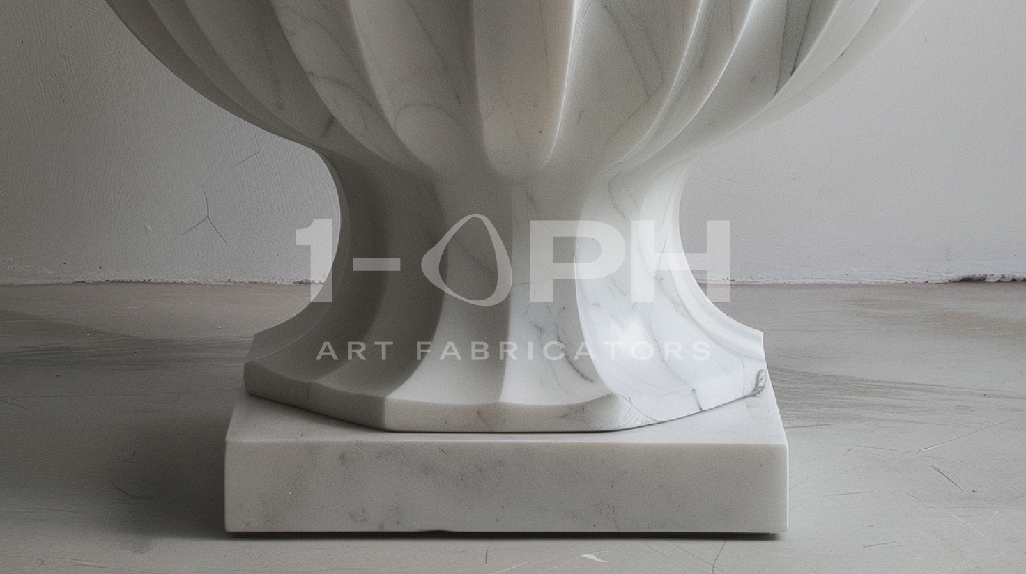 Fluted Marble Urn Planter