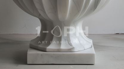 Fluted Marble Urn Planter